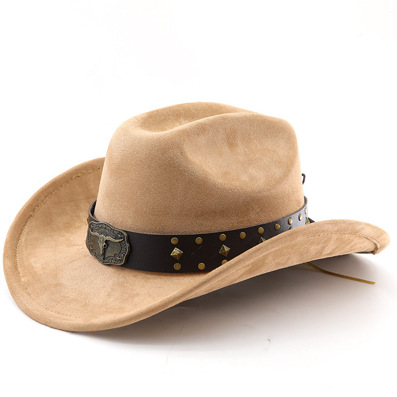 Men's Vintage Western Cowboy Hat Knight Woolen British Felt Hat