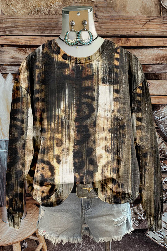 Retro Leopard Print Sweatshirt