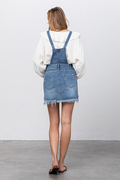 Frayed Detail Overall Skirt