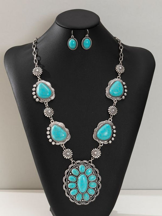 Vintage Necklace Turquoise Earrings