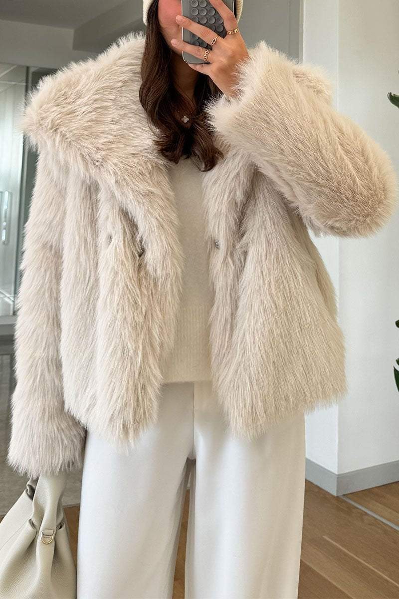 Women's Casual Solid Color Plush Coat