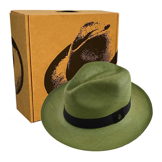 Advanced Original Panama Hat-Verde Oscuro Toquilla Straw | Brown Band-Handwoven in Ecuador