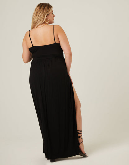 Plus Size Double Slit Tank Dress