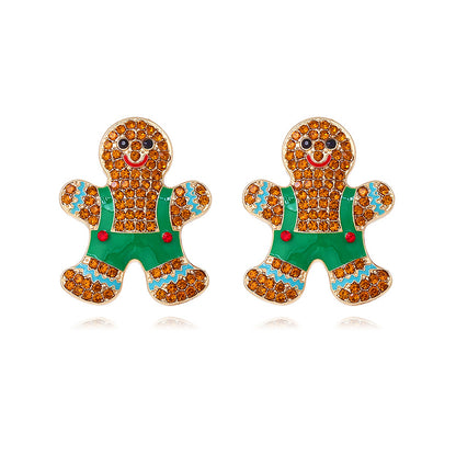 Cartoon Alloy Christmas Gingerbread Man Earrings