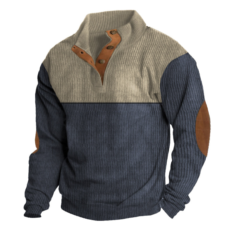 Men's Training Colorblock Lapel Sweatshirt