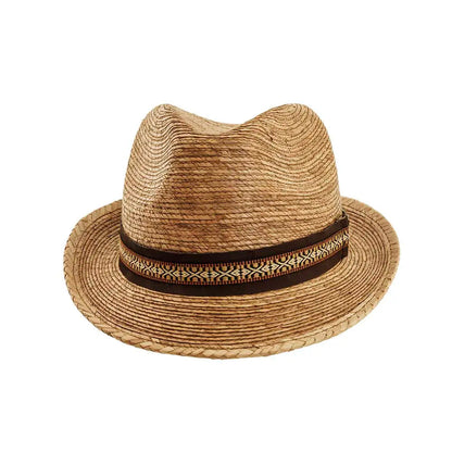 Layne | Mens Palm Leaf Straw Fedora Hat