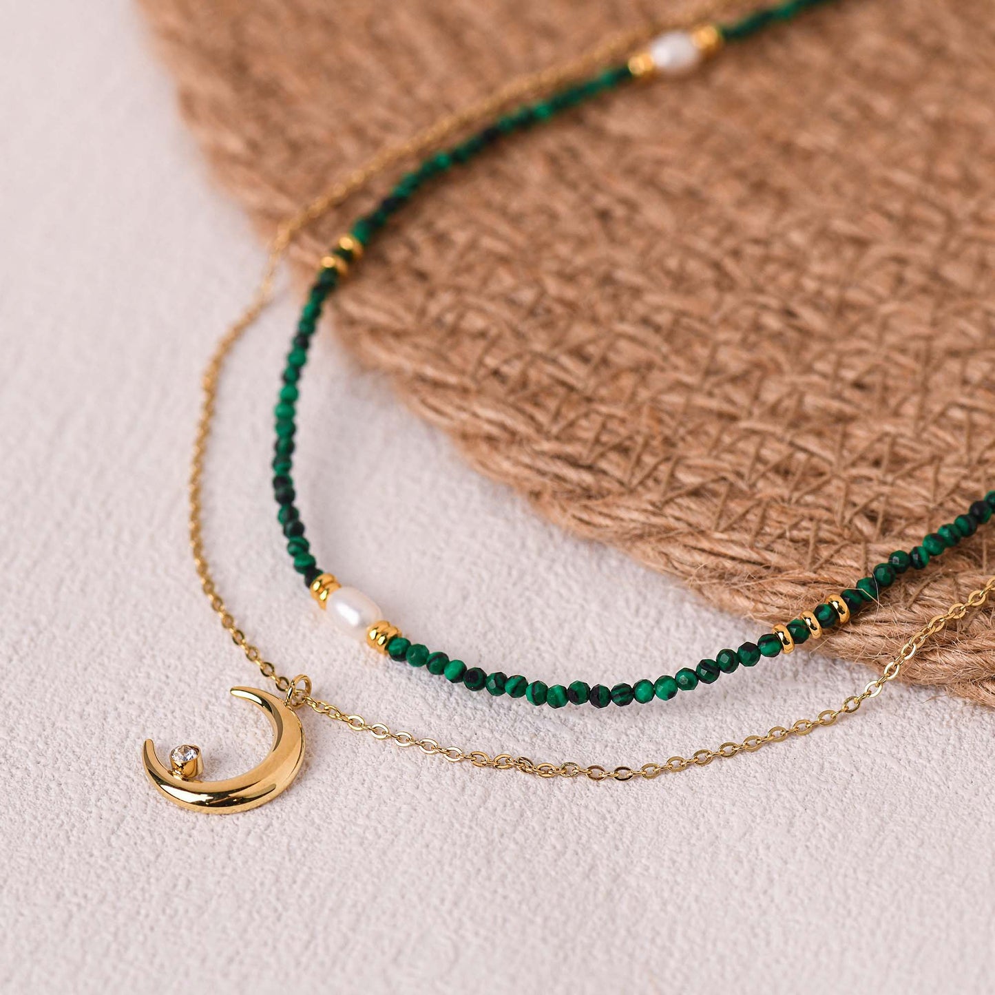 Emerald Crescent Necklace