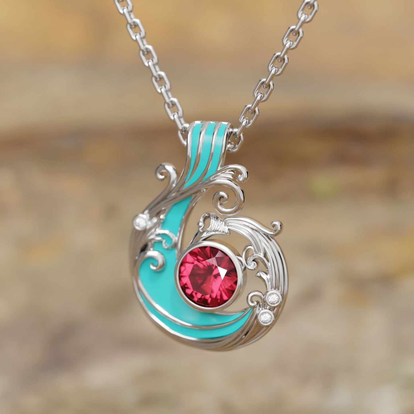 Eternal Eye of Life Necklace - Garnet