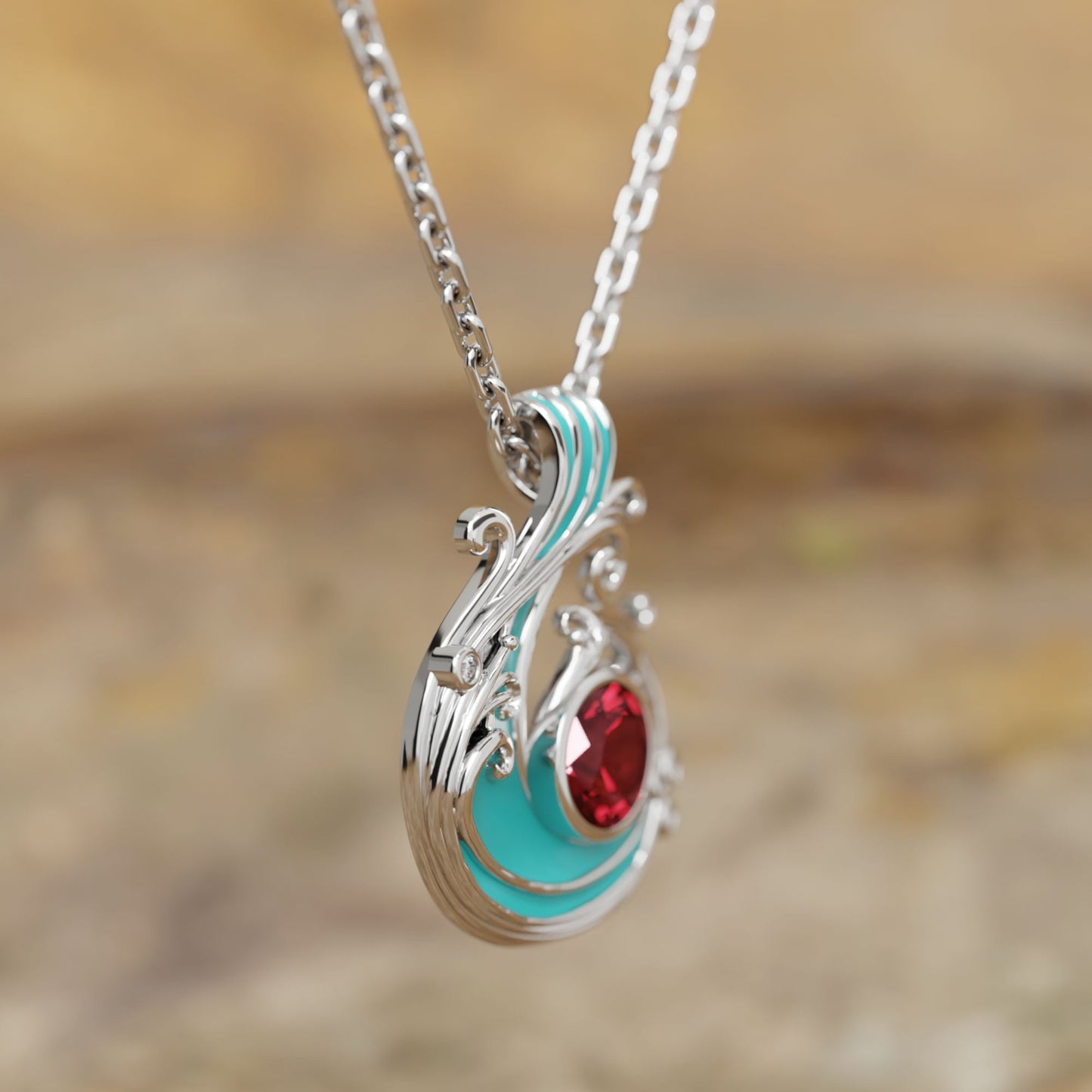 Eternal Eye of Life Necklace - Garnet