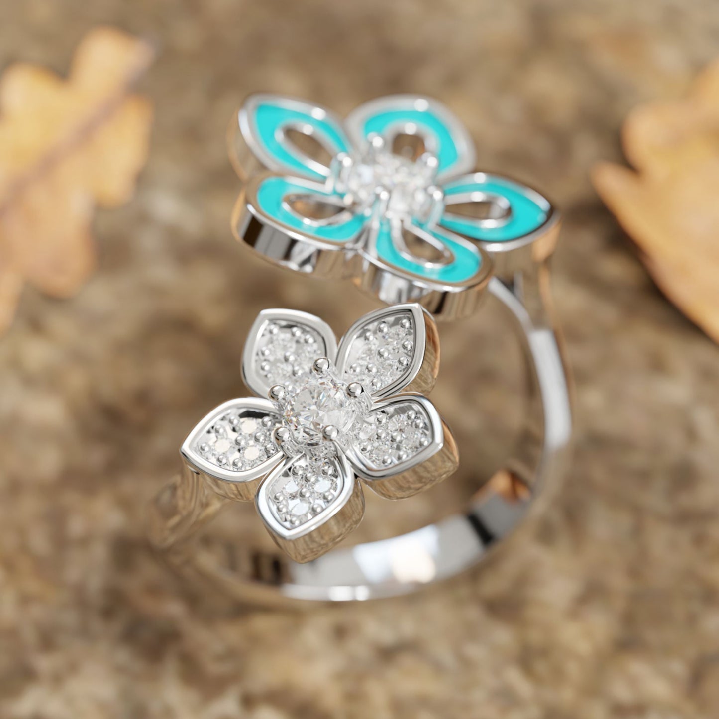 Eternal Twin Blossom Ring