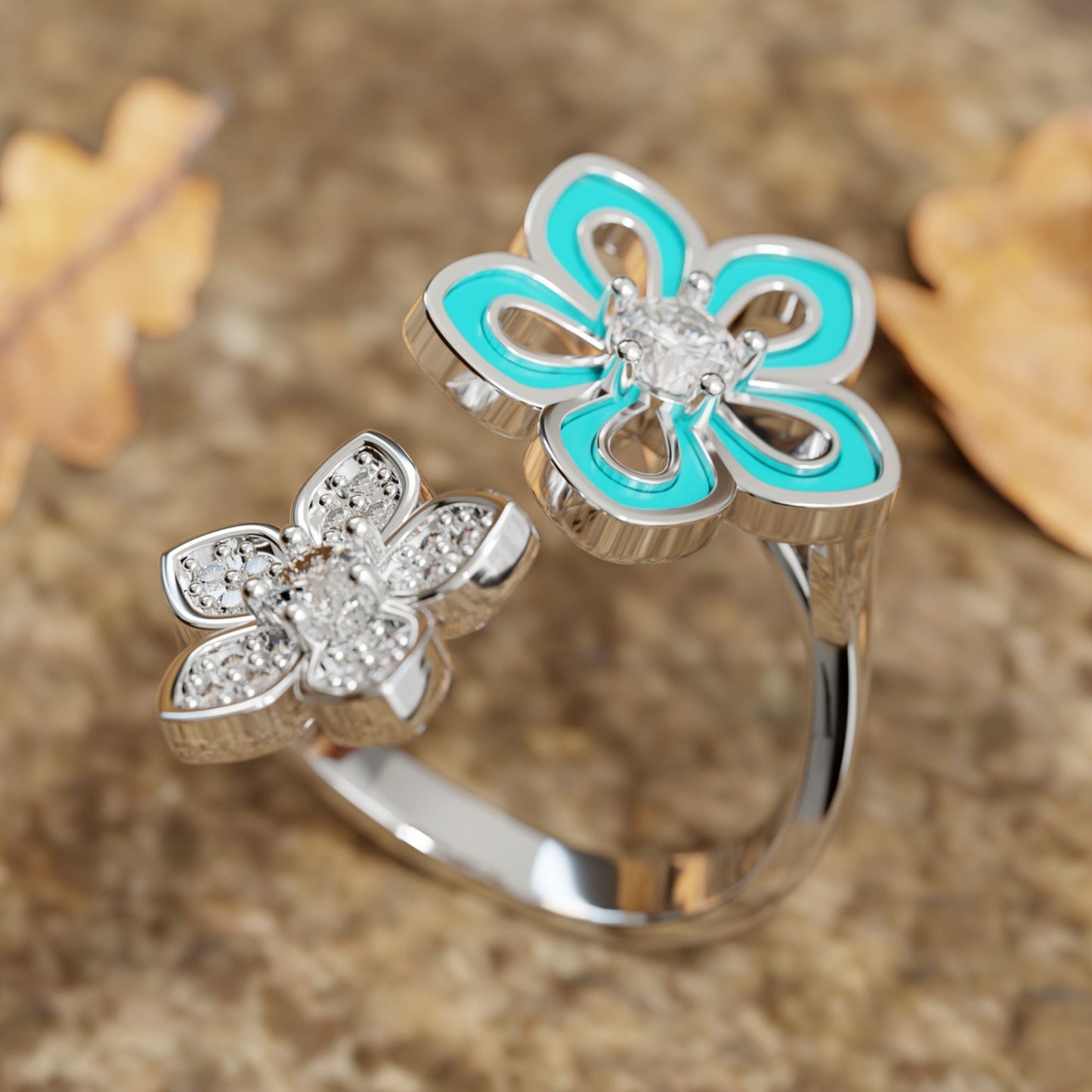 Eternal Twin Blossom Ring