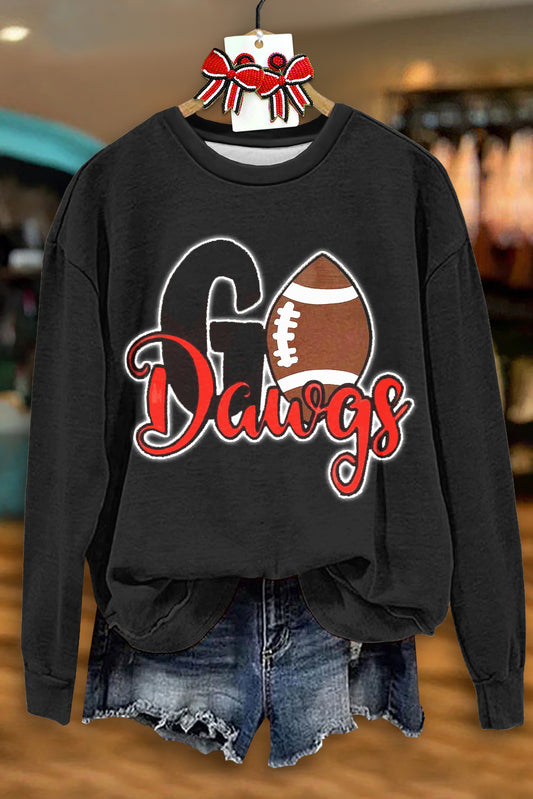 Casual Georgia Bulldogs Football Game Day Print Sweatshirt