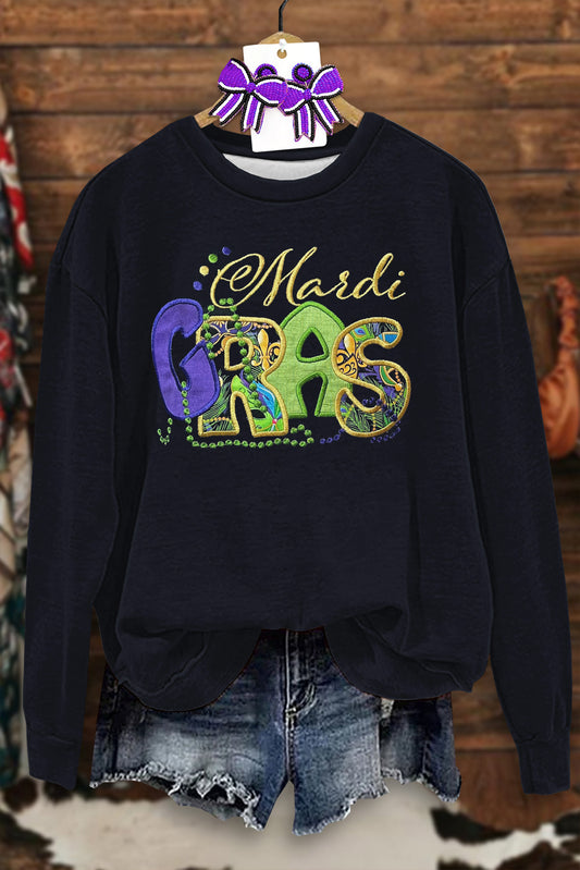 Mardi Gras Applique Sweatshirt