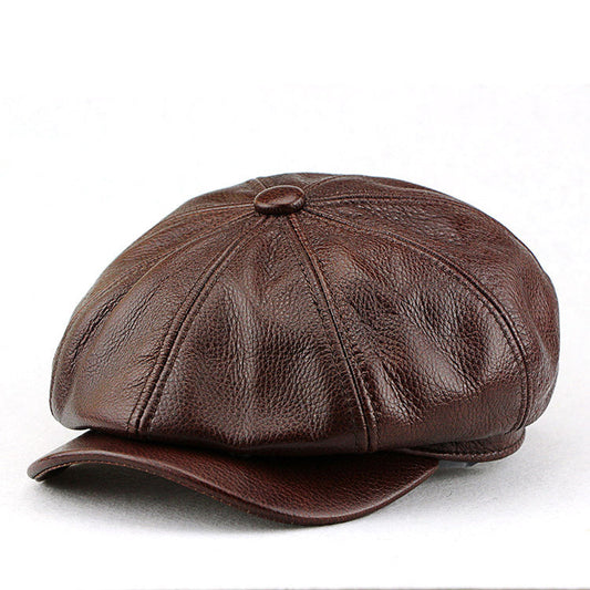 Delicate Leather Flat Top Hat