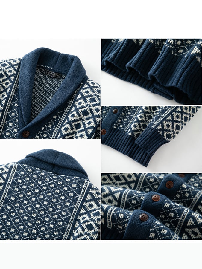 Men's Vintage Knitted Sweater Jacket