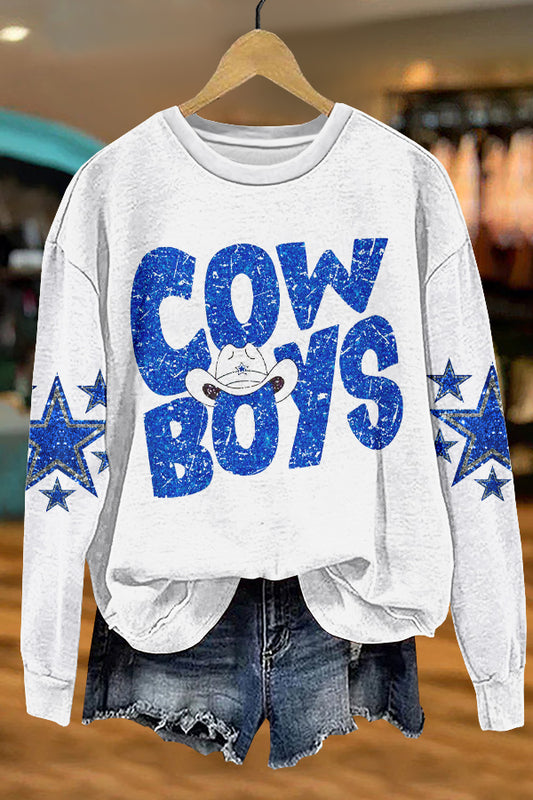 Unique Cowboys Print Sweatshirt