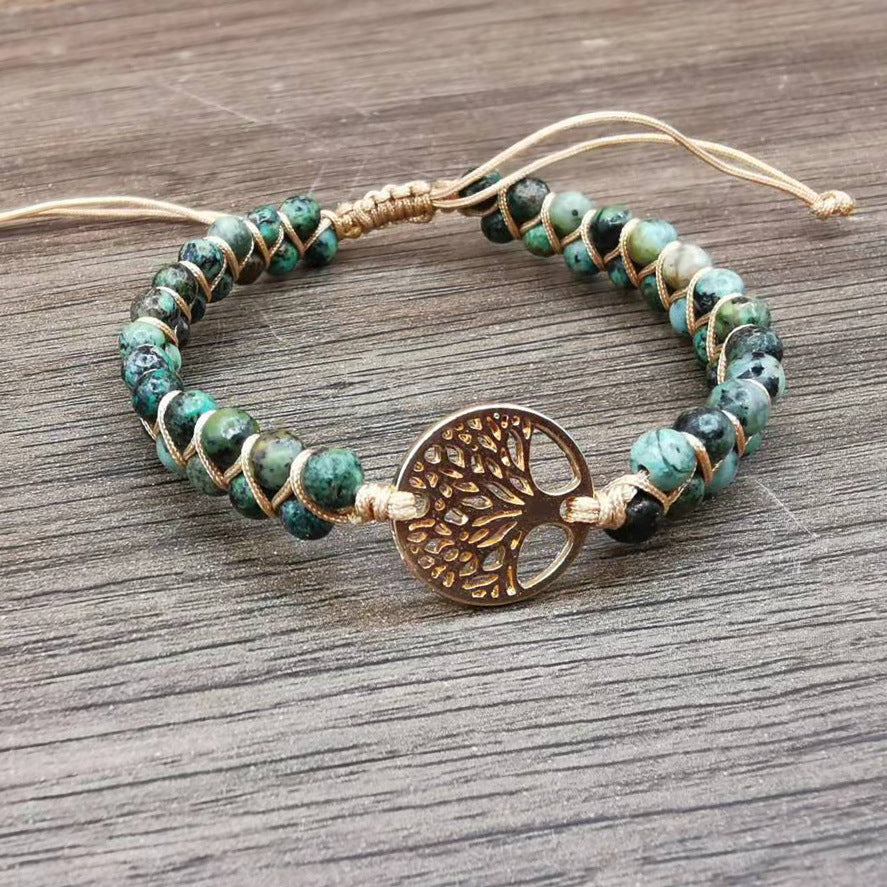 Unisex Tree Of Life Agate Beads Ethnic Style Bracelet