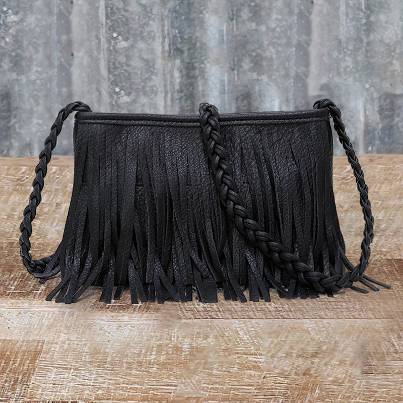 Western Woven Tassels Crossbody Bag