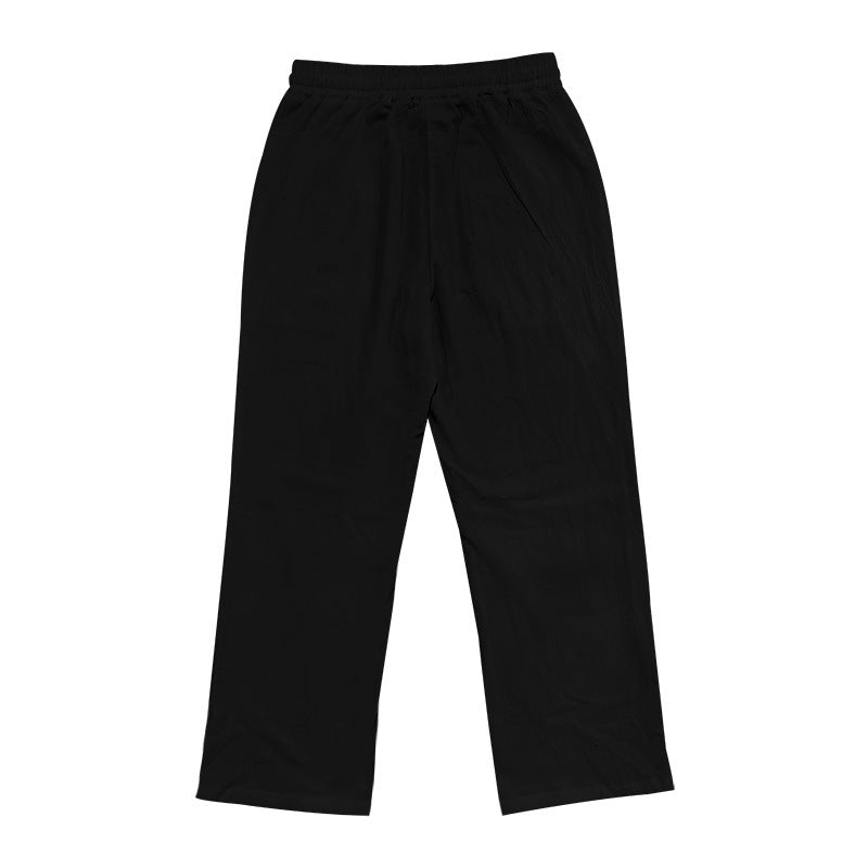 Men's Casual Hawaii Beach Multi Button Cotton Linen Trousers