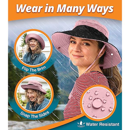 Fishing Hat UPF 50+ Wide Brim Sun Hat for Men and Women, Mens Bucket Hats with UV Protection for Hiking Beach Hats