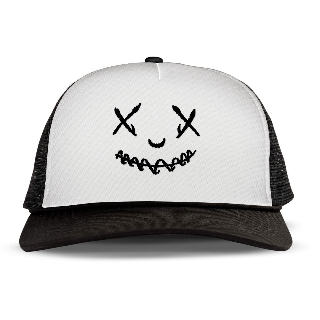 Happy Face Printed Trucker Hat