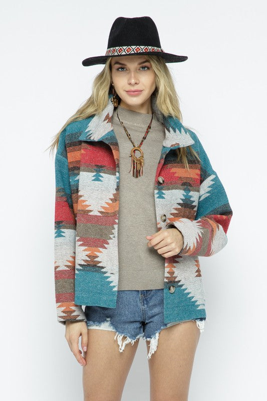 Soft Comfy Lightweight Aztec Pattern Jacket choice of colors