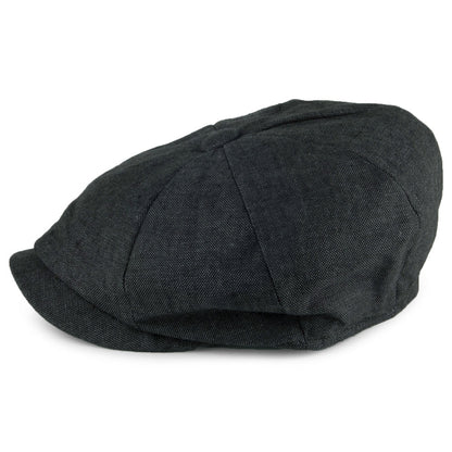 Tienda Hats Alfie Irish Linen Newsboy Cap - Black