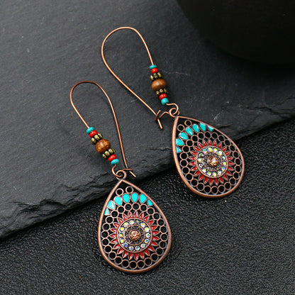 Women's Bohemian Tribal Hollow Earrings