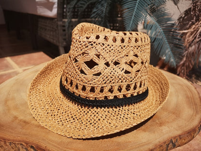 Boho hats for women, bohemian straw sun hat, fedora flower hats, design by kekugi