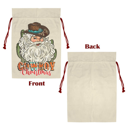 Cowboy Santa Christmas Set of 3 Sacks