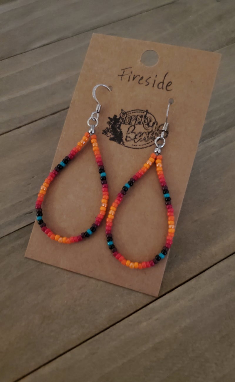 Fireside Drop Hoop Earrings