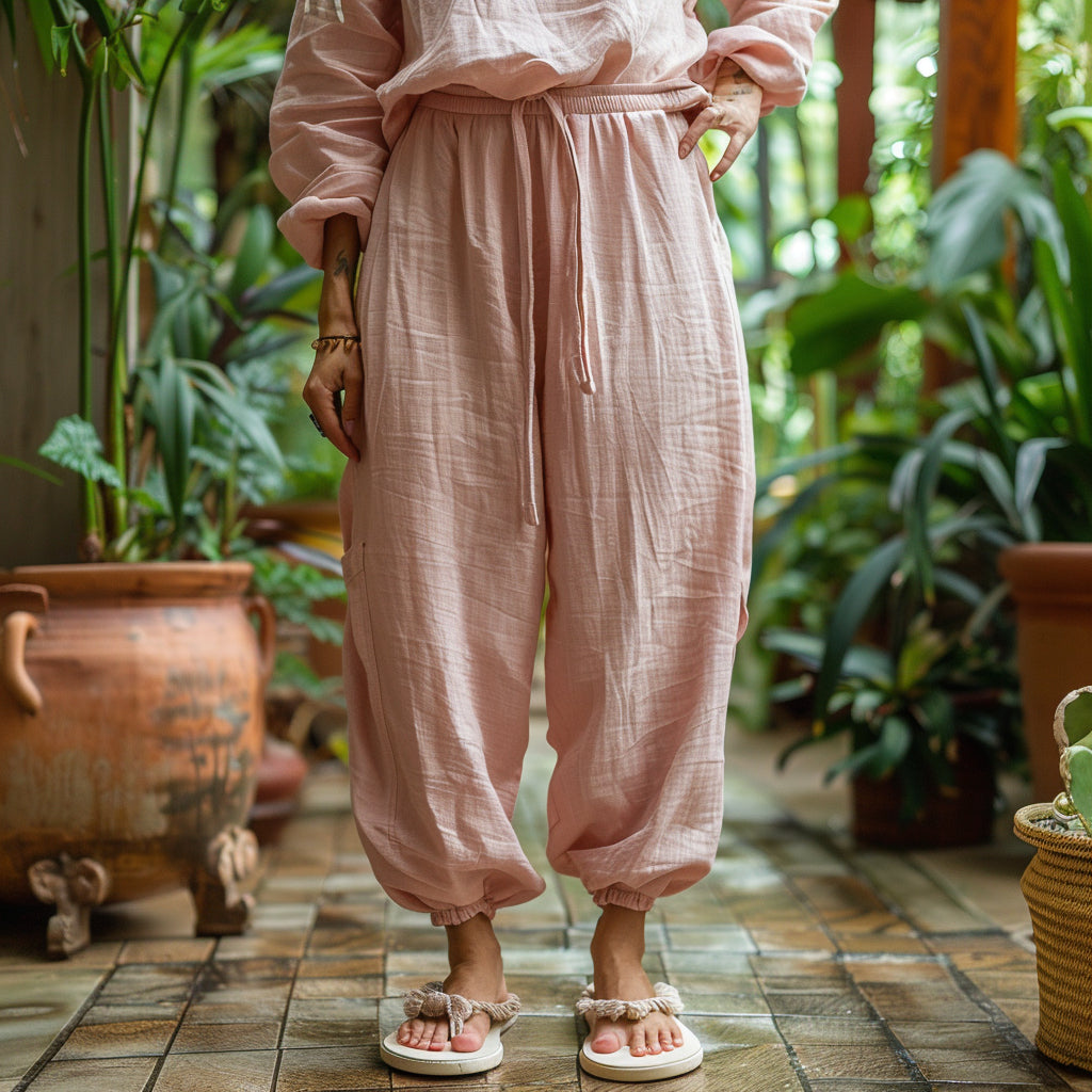 Linen Loose And Comfortable Granny Pants Simple Linen Bloomers