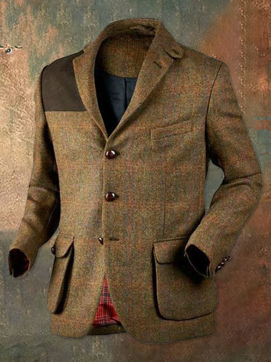 Men's Casual Retro Tweed Suit