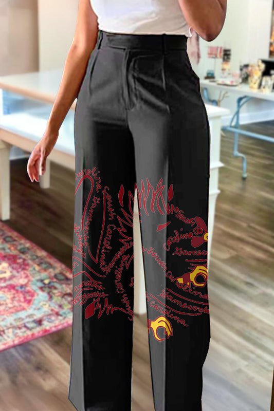 Gameday Carolina Gamecocks Print Straight Pants