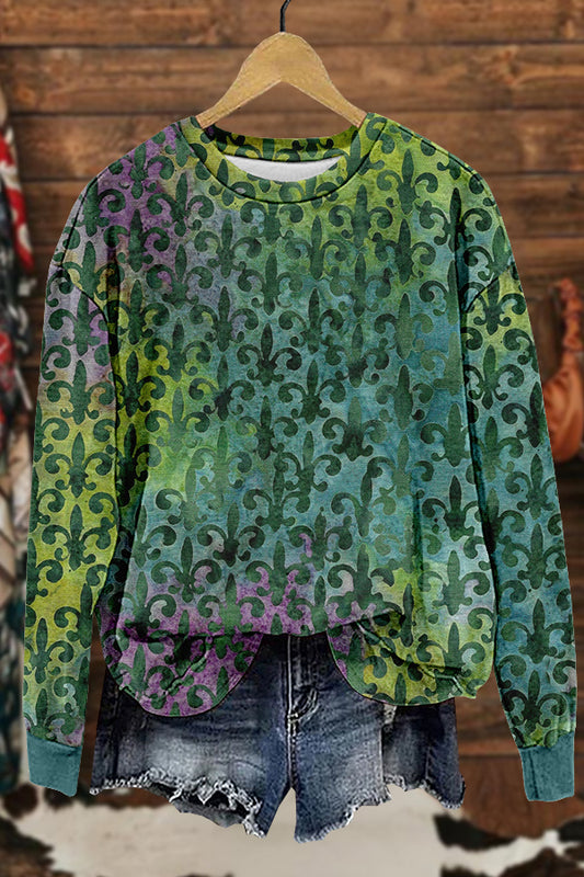 Unique Mardi Gras Print Sweatshirt