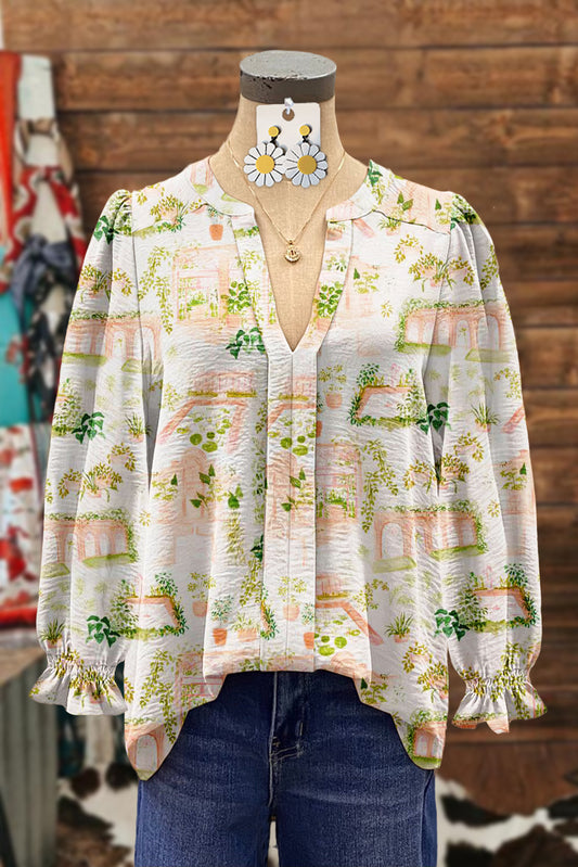 Sweet Botanical Print Blouse