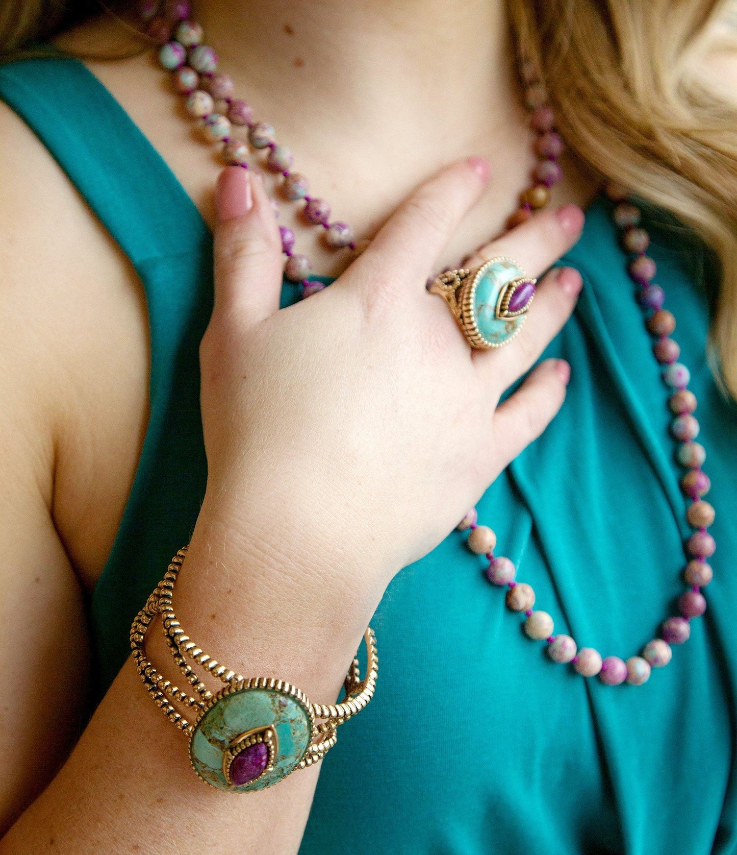 Stacked Stone Turquoise Ring