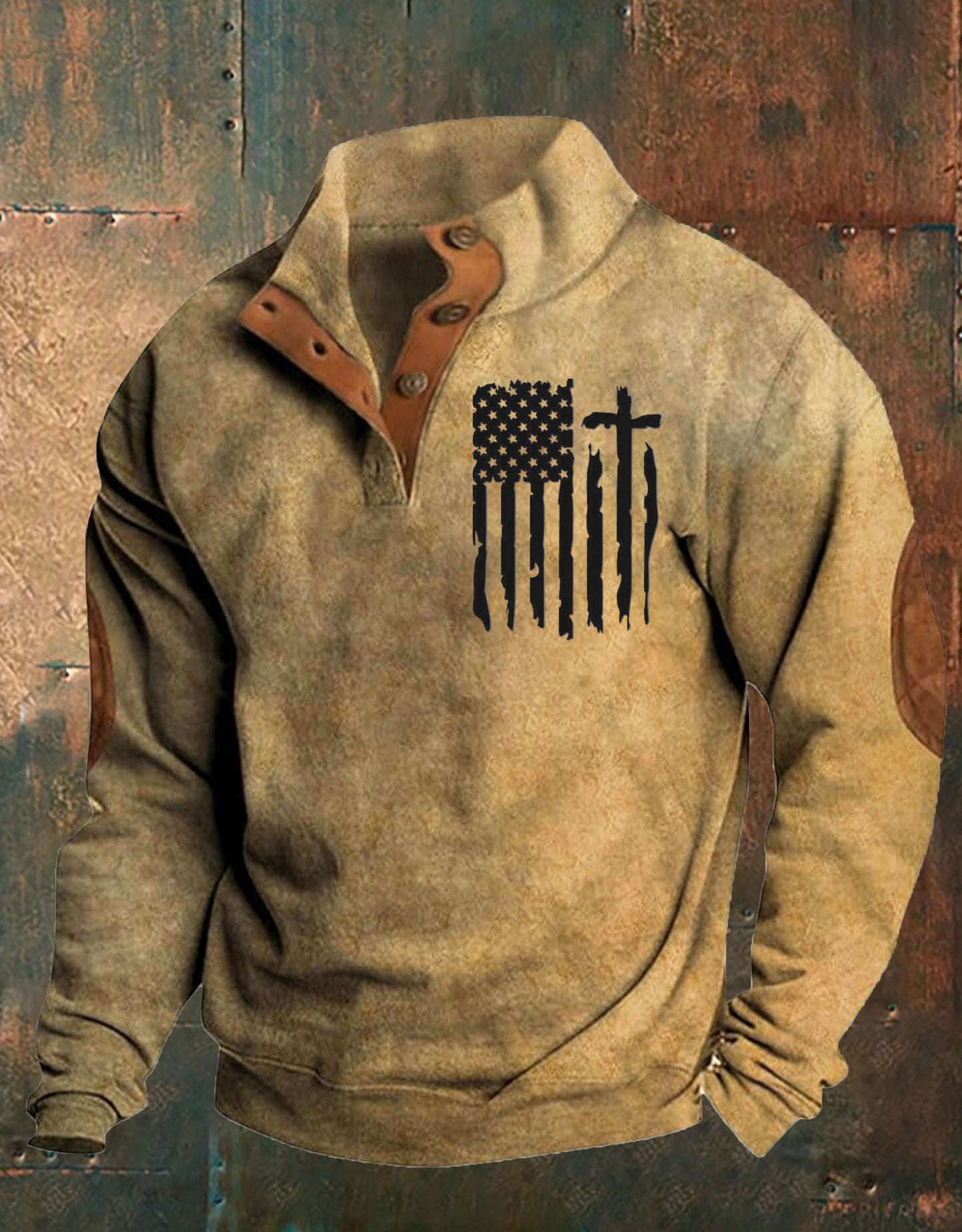 Men's Aintage Flag Print Sweatshirt