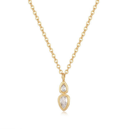 Women's Zircon Oval Round Pendant Necklace