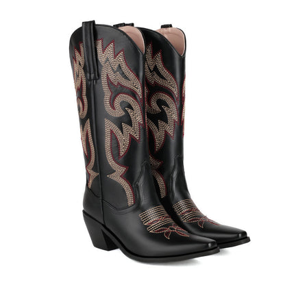 Western Retro Embroidered Boots