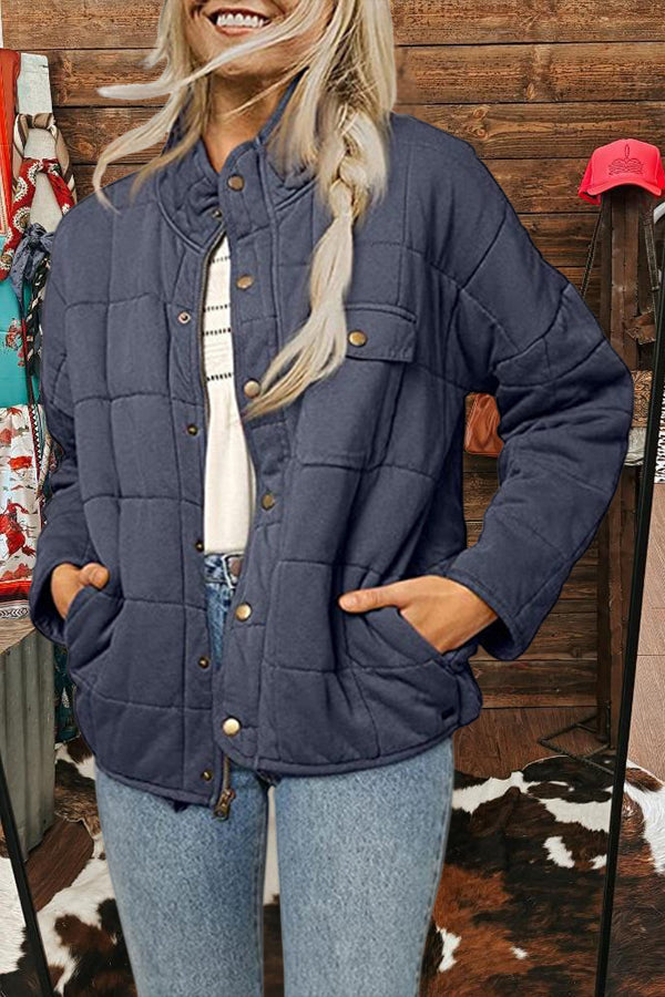 Casual Lightweight Quilted Stand Collar Jacket