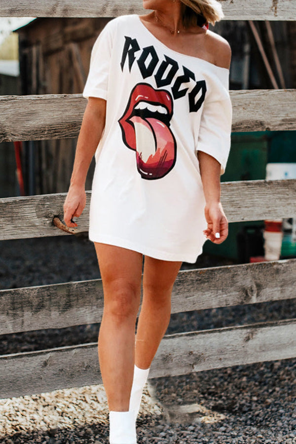 Casual Rodeo Graphic T-Shirt Dress