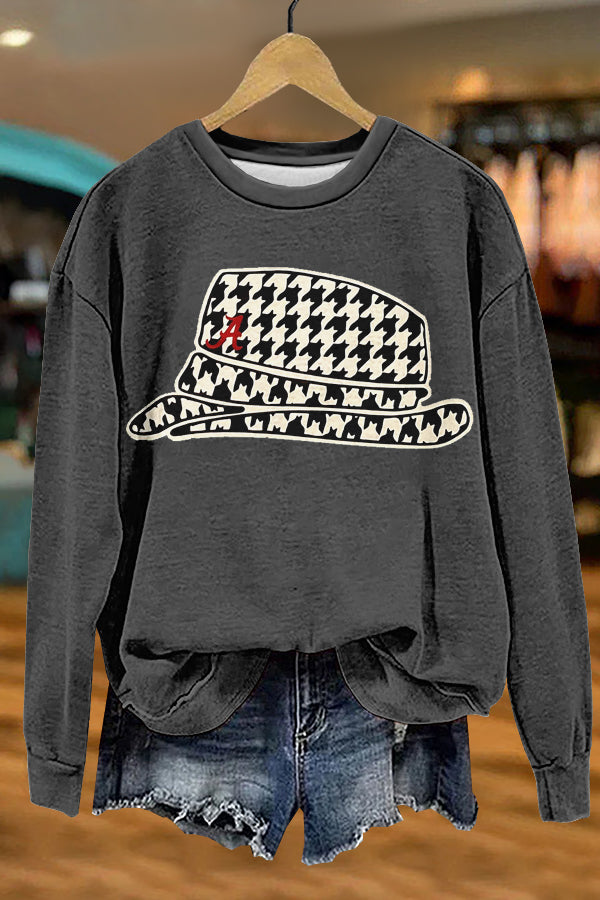 Unique Gameday Alabama Houndstooth Print Sweatshirt