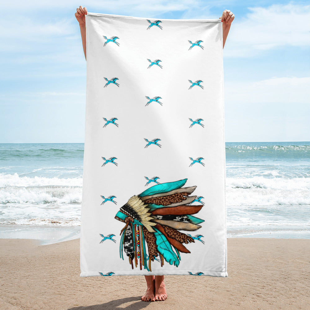 Turquoise Head Dress Towel