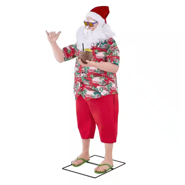 6 ft. Animated Beach Santa