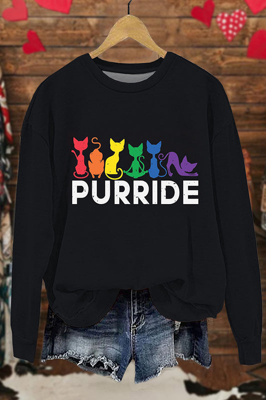 Purride Cat LGBT Flag Sweatshirt