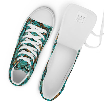 All Turquoise Women__ high top canvas shoes