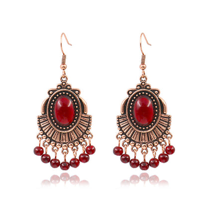 Women's Bohemian Garnet Earrings