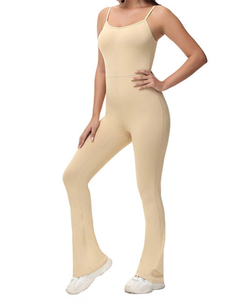 Solid Color Micro-Spliced One-Piece Yoga Pants