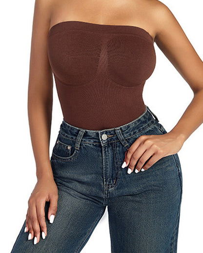 Detachable Straps Wrap Sculpting Thong Bodysuit Top